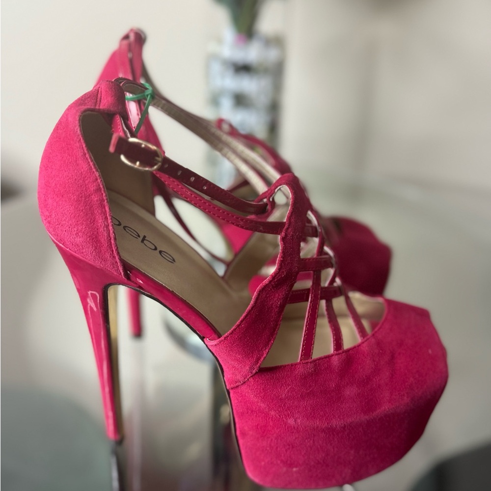 Bebe Women's Red Platform Stiletto High 
Heels